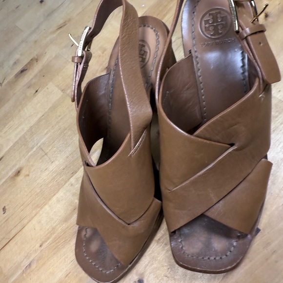 Tory Burch Bleecker slingback sandal hexagonal heel metallic accent size 7.5 - Picture 6 of 15